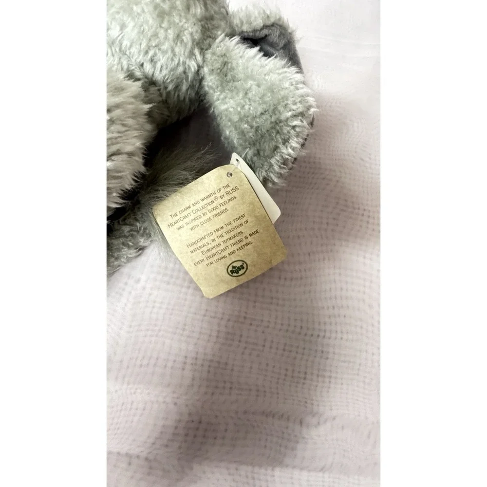 VTG Vintage Russ Berrie TUSKS Plush Grey Elephant 14